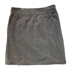 JIGSAW LONDON Sage Green / Taupe Mod 60s Vibe Corduroy Mini Skirt w/Pockets Sz 4